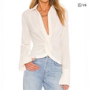 Song of Style Twisted Button Down Top
